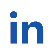 Blue lowercase in LinkedIn icon in white circle